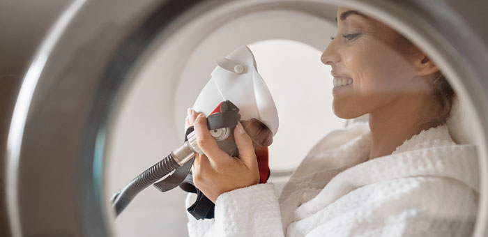patient receiving hyperbaric oxygen therapy in Campbell