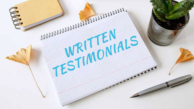 Read Our Written Testimonials