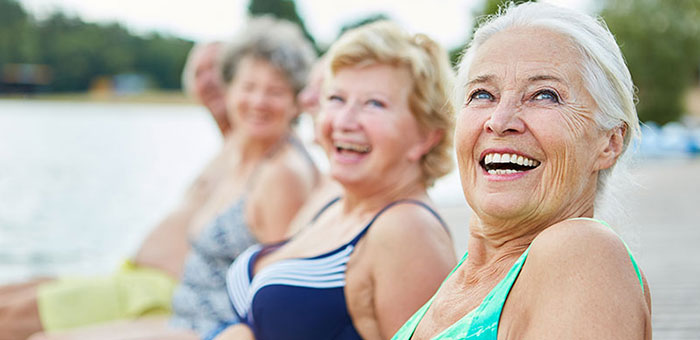 group of senior woman happy and healthy after following lifestyle tips from Campbell chiropractor