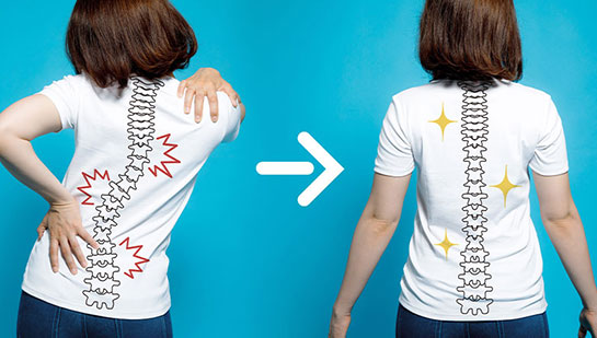 patient with good posture after chiropractic treatment from Campbell chiropractor